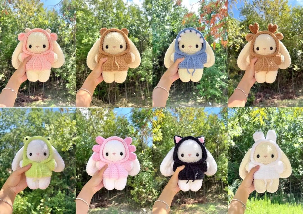 9-in-1 Baby Bunny Hoodie Crochet Pattern Bundle